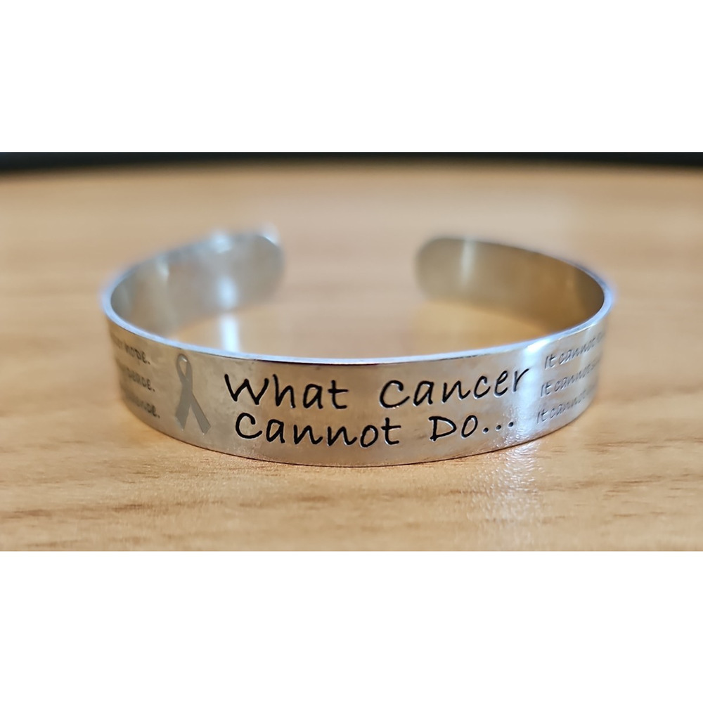 Silvertone What Cancer Cannot Do Adjustable Cuff Bracelet Don't Lose Hope